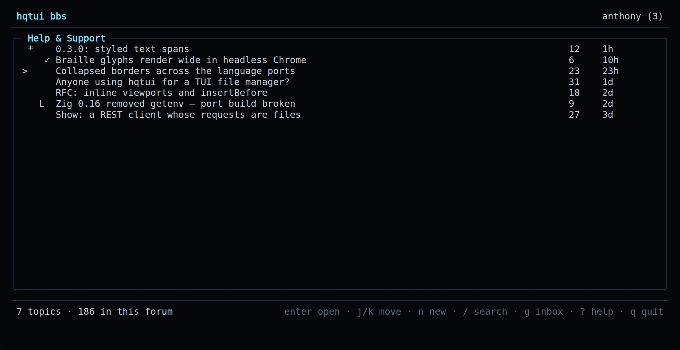 tsbb — A message board in your terminal